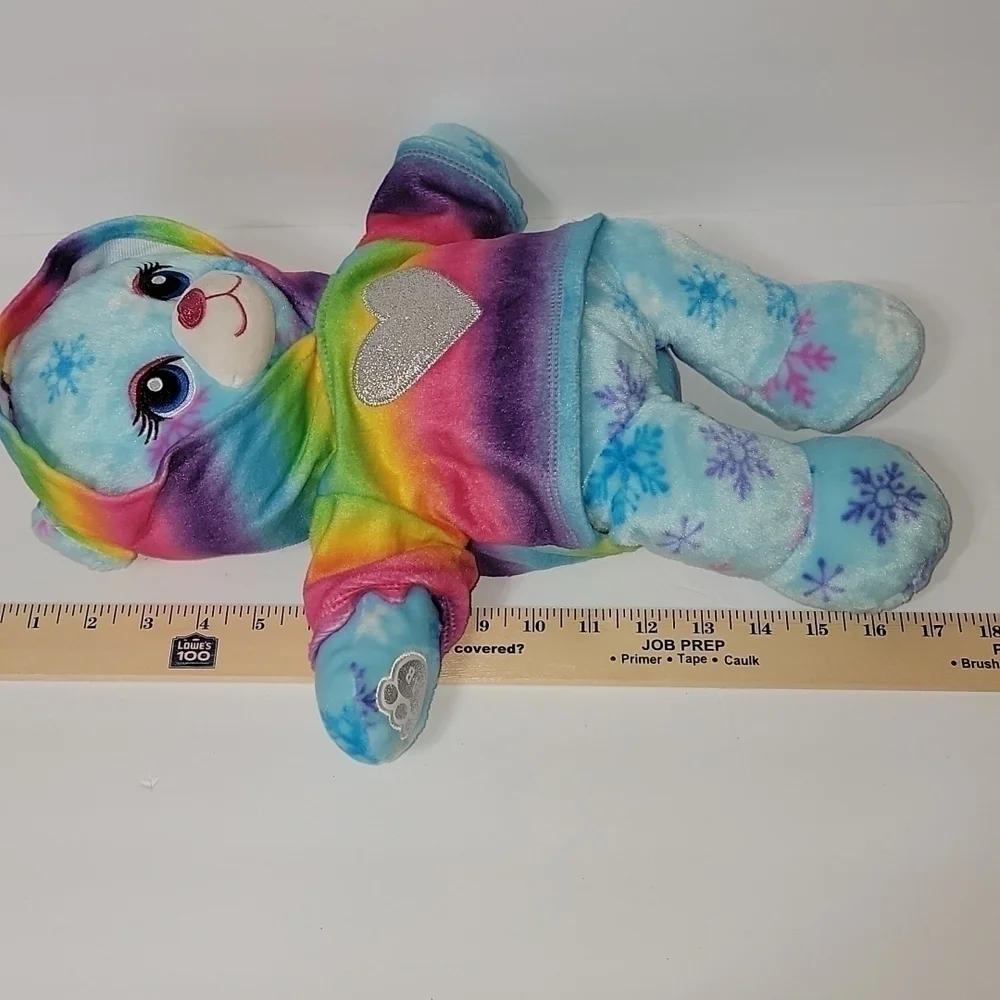 𝅺HTF BLUE SNOWFLAKE BABW Build-A-Bear Stuffed Animal Plush w/shirt, EUC